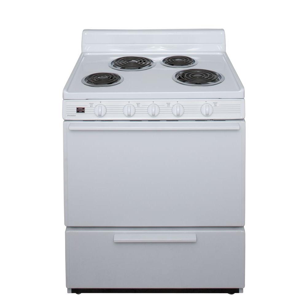 Premier 30 in. 3.91 cu. ft. Electric Range in White-EDK100OP - The Home ...