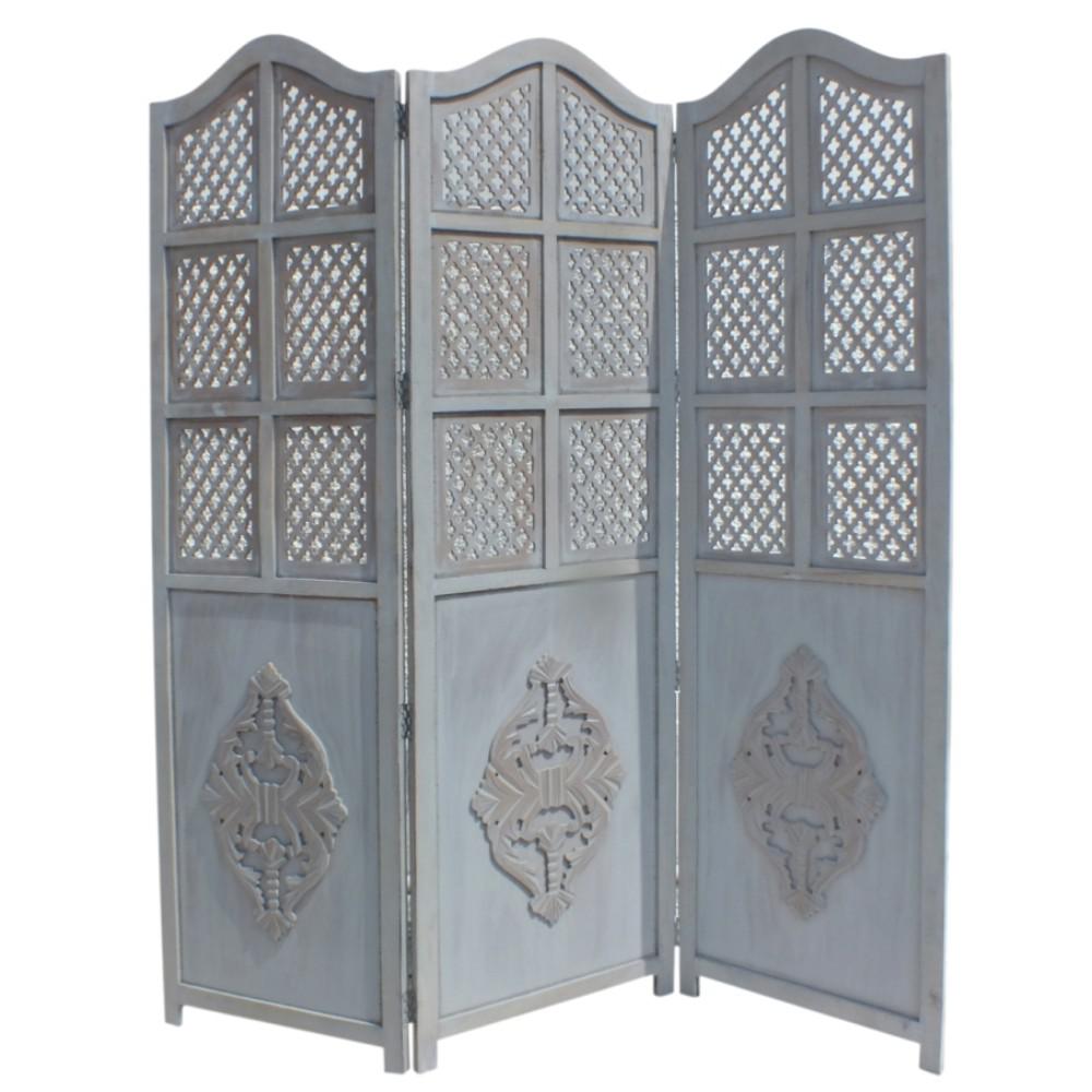 The Urban Port Blue 3Panel Foldable Room DividerUPT164564 The Home