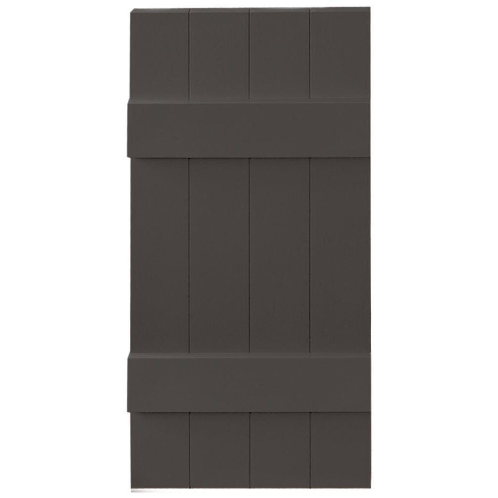 Builders Edge 14 in. x 31 in. BoardNBatten Shutters Pair, 4 Boards