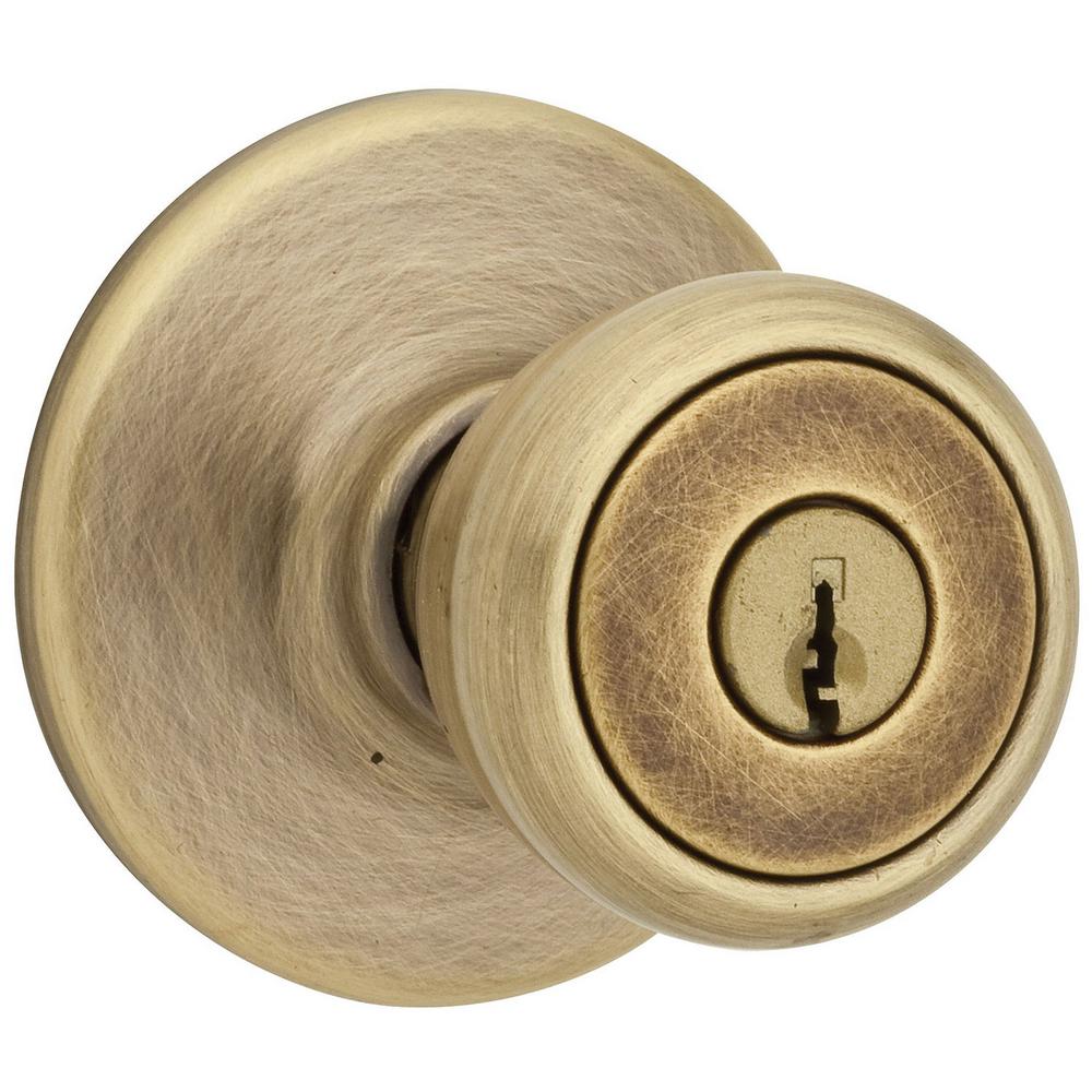 Kwikset Tylo Antique Brass Keyed Entry Knob400T 5 6AL RCS K3 V1 The
