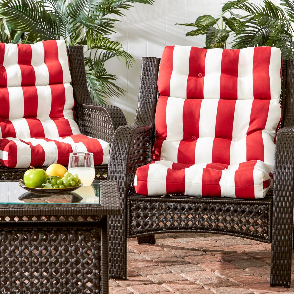 Greendale Home Fashions Cabana Stripe Red Outdoor High Back Dining Greendale Home Fashions Cabana Stripe