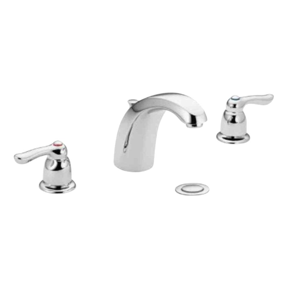 Moen Chateau 8 In Widespread 2 Handle Low Arc Bathroom Faucet With Drain Assembly In Chrome 4945 The Home Depot