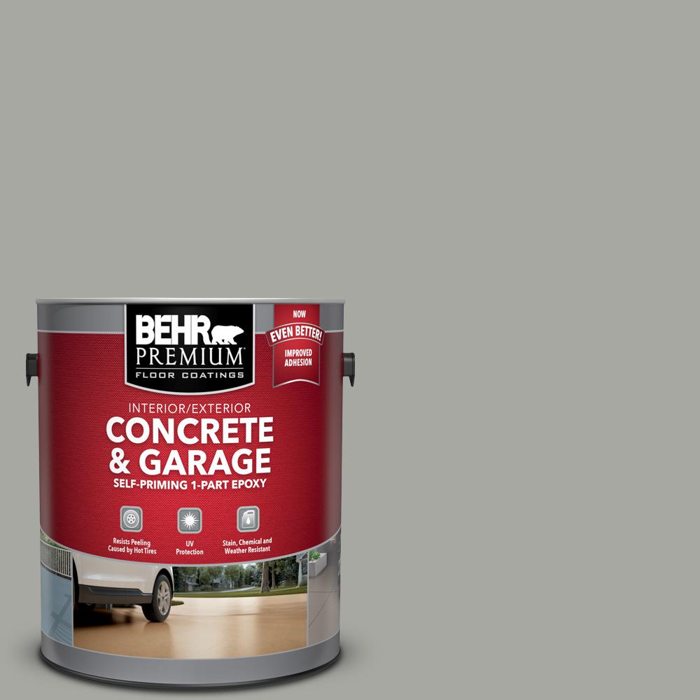 Behr Premium 1 Gal Pfc 68 Silver Gray Self Priming 1 Part Epoxy Satin Interior Exterior Concrete And Garage Floor Paint