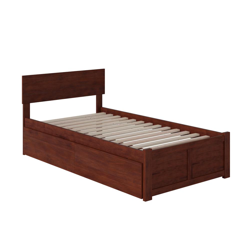 Atlantic Furniture Orlando Walnut Twin Platform Bed With Flat