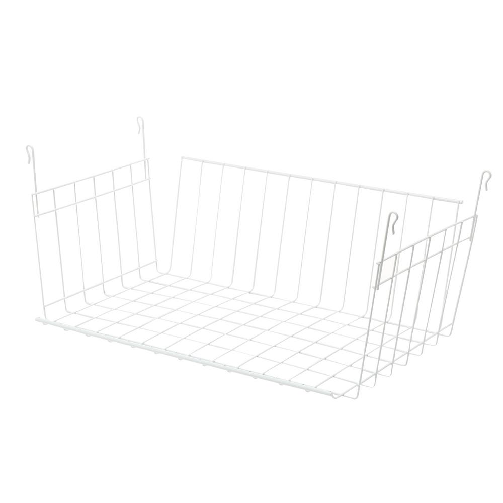 Closetmaid 9 3 4 In D X 7 7 8 In H X 17 In L Hanging Basket For Wire Shelving 6222 The Home Depot