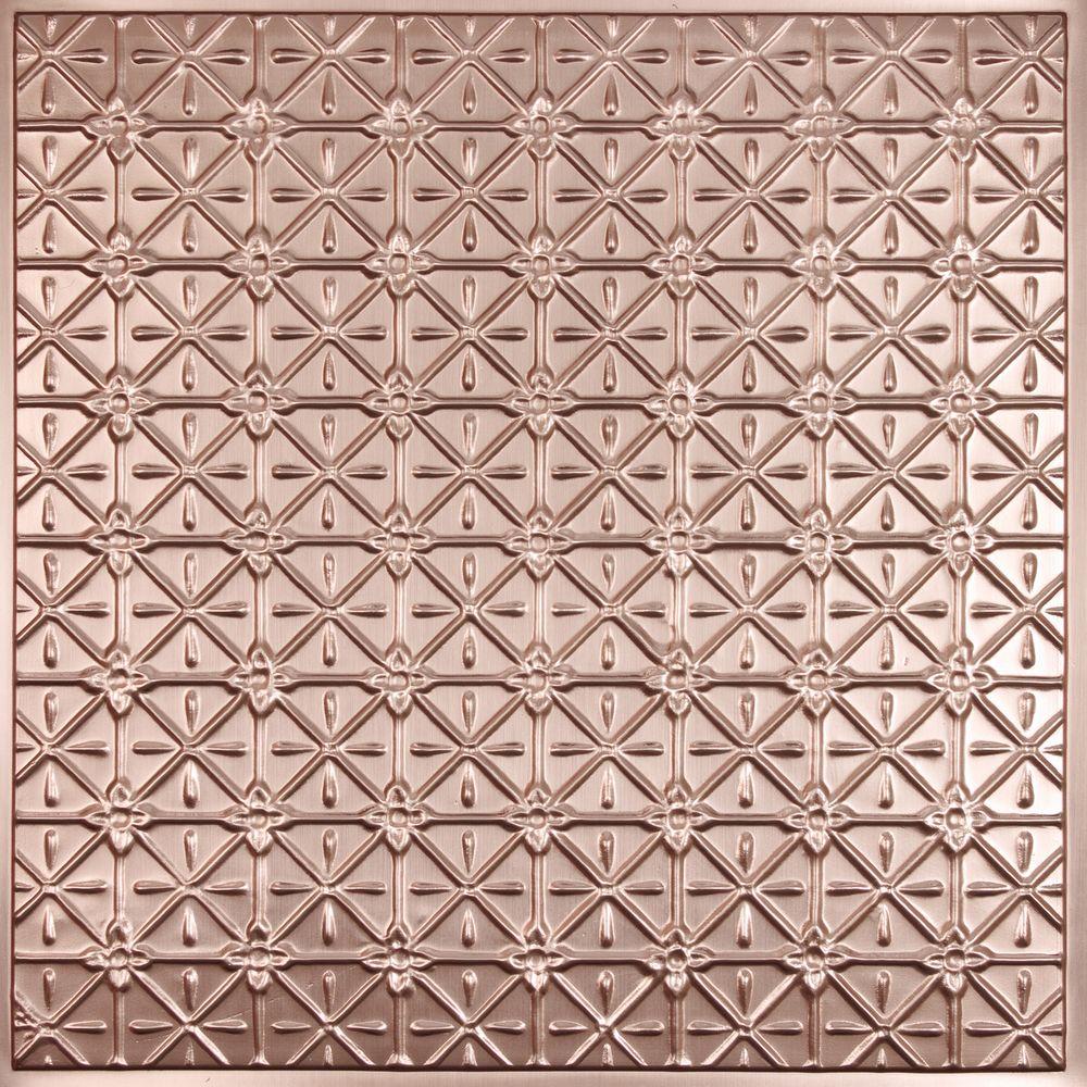 Ceilume Continental Faux Copper 2 Ft X 2 Ft Lay In Or Glue Up Ceiling Panel Case Of 6