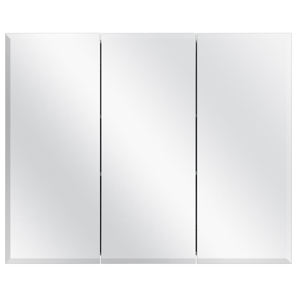 Croydex 48 In W X 30 In H X 5 1 4 In D Frameless Tri View Surface Mount Medicine Cabinet With Easy Hang System In White Wc102622yw The Home Depot