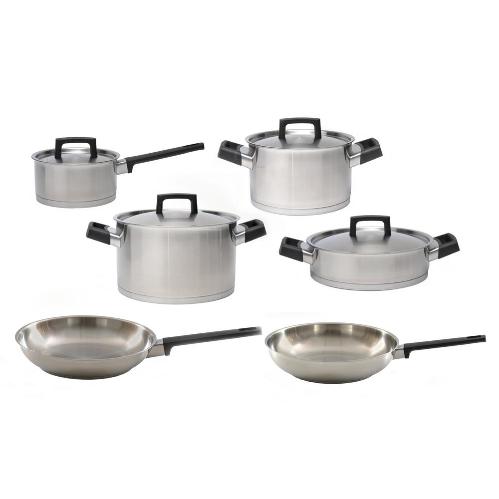 BergHOFF Ron 10-Piece 18/10 Stainless Steel Cookware Set with Lids by BergHOFF
