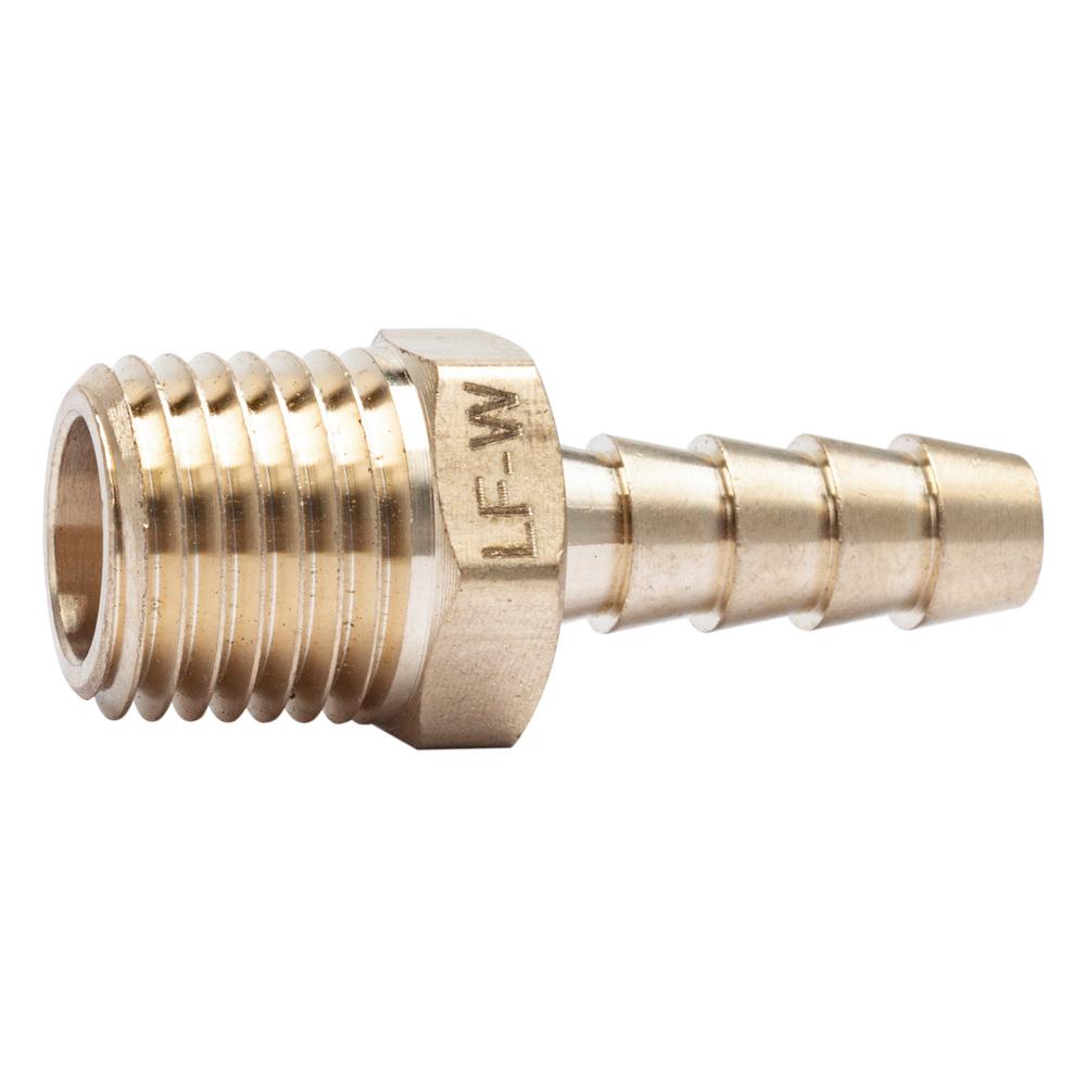 LTWFITTING 1/4 In. ID Hose Barb X 1/4 In. MIP Lead Free Brass Adapter ...