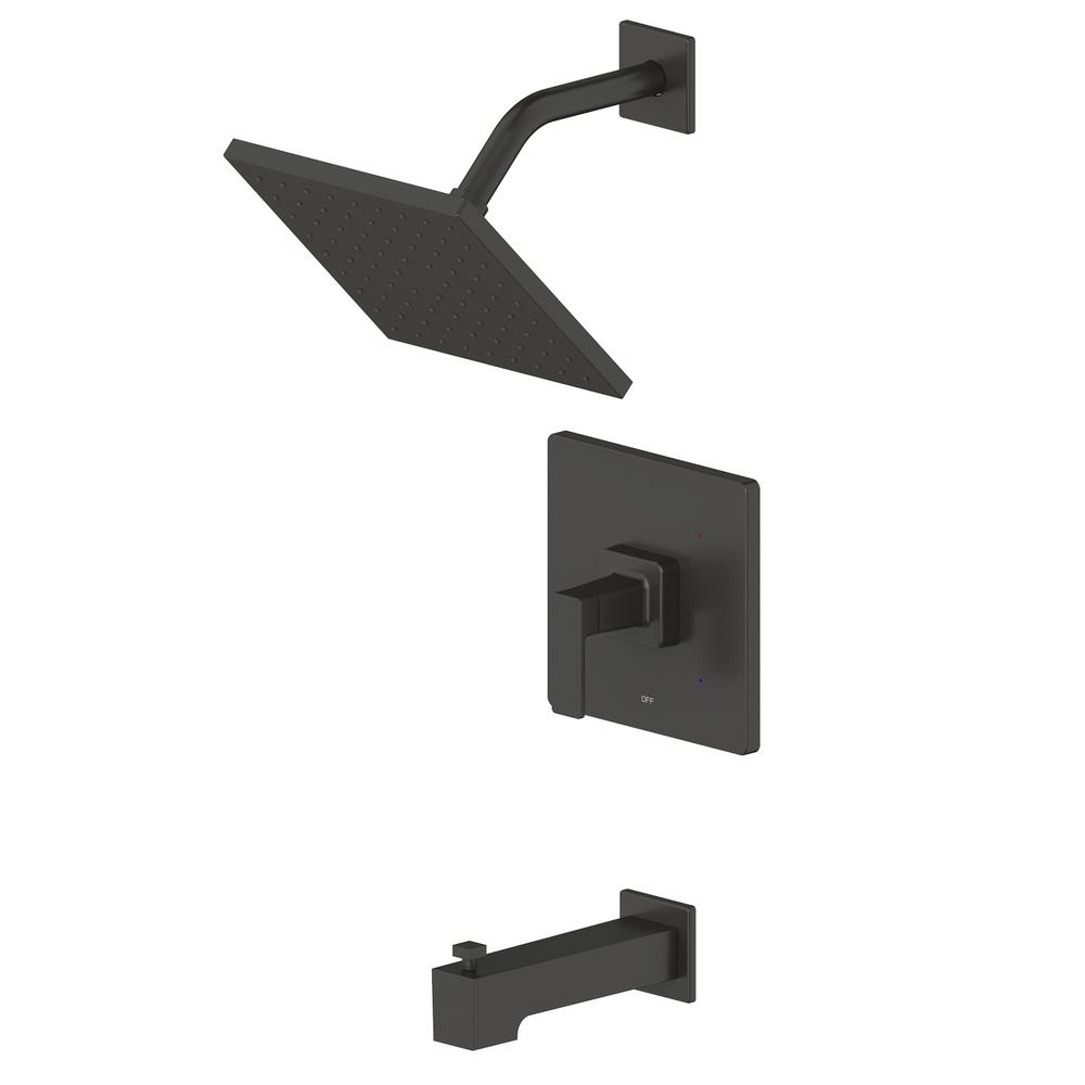 MOEN Genta SingleHandle 1Spray Tub and Shower Faucet in Matte Black