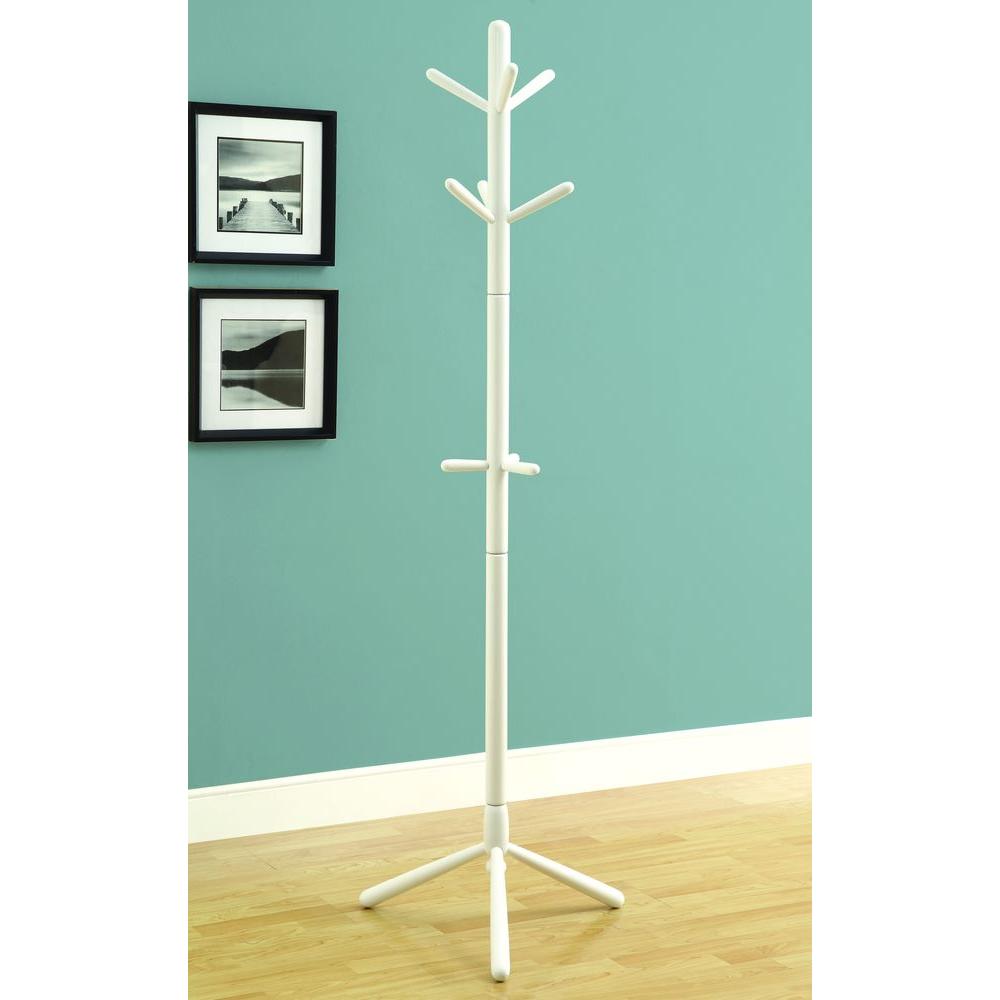 Monarch Specialties White 9 Hook Coat Rack I 2002 The Home Depot