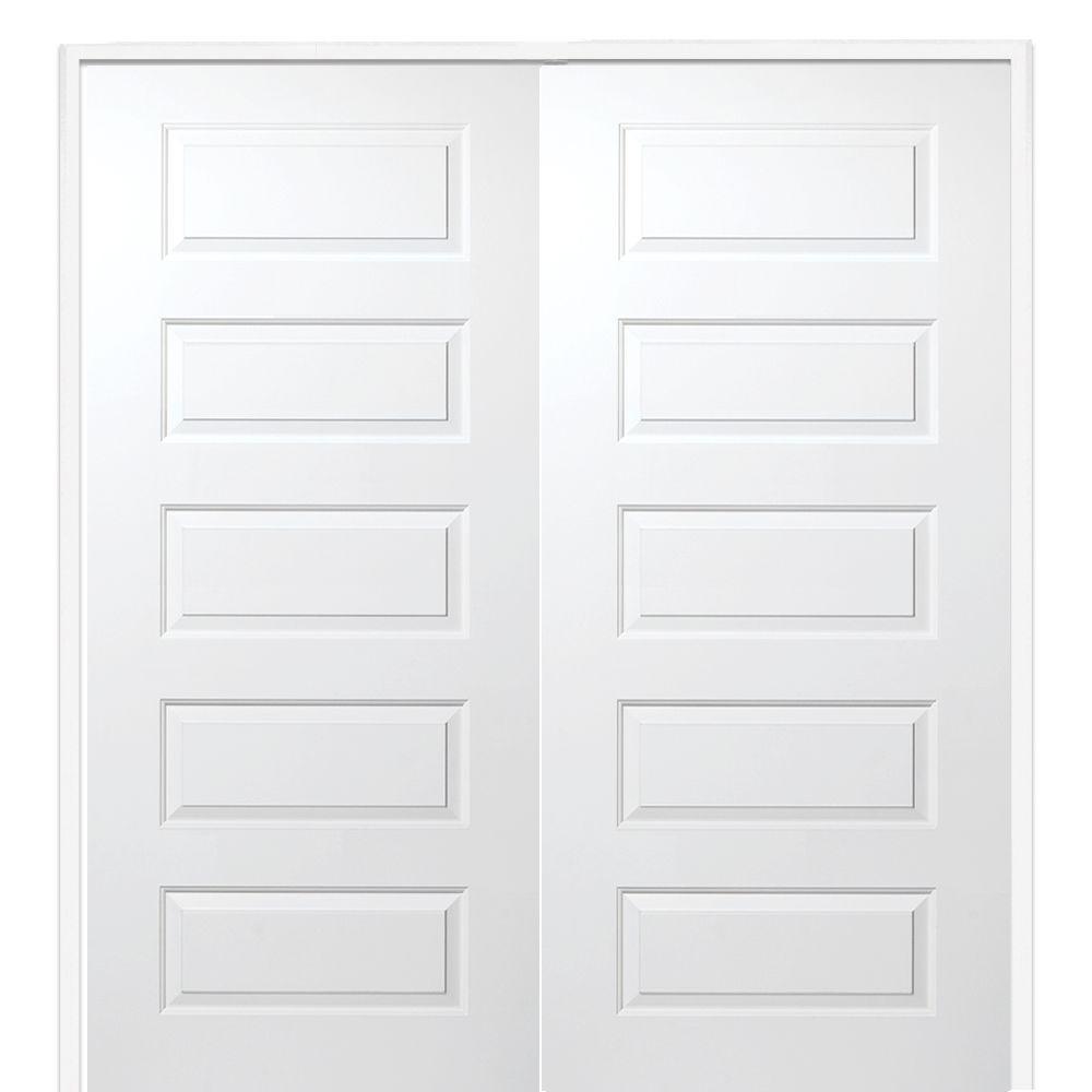 MMI Door 60 in. x 80 in. Smooth Rockport Both Active Solid ...