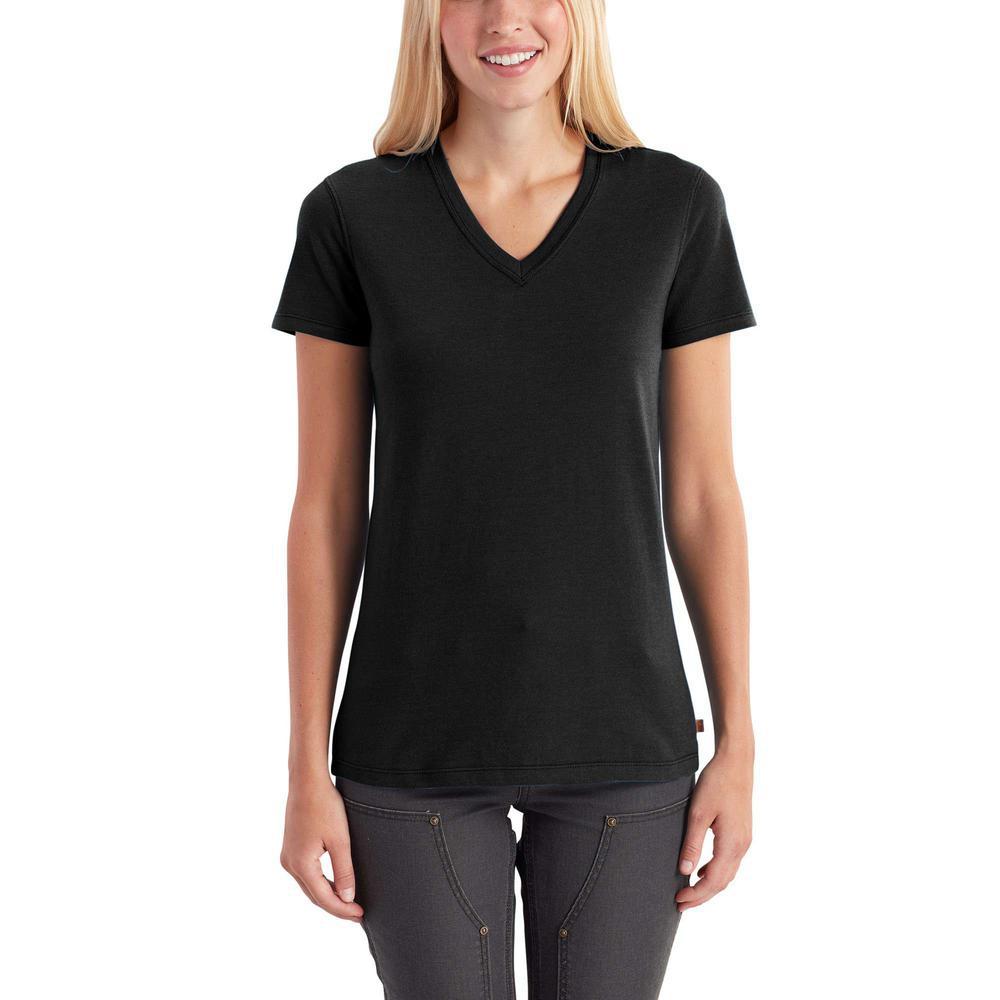 black v neck shirt women's