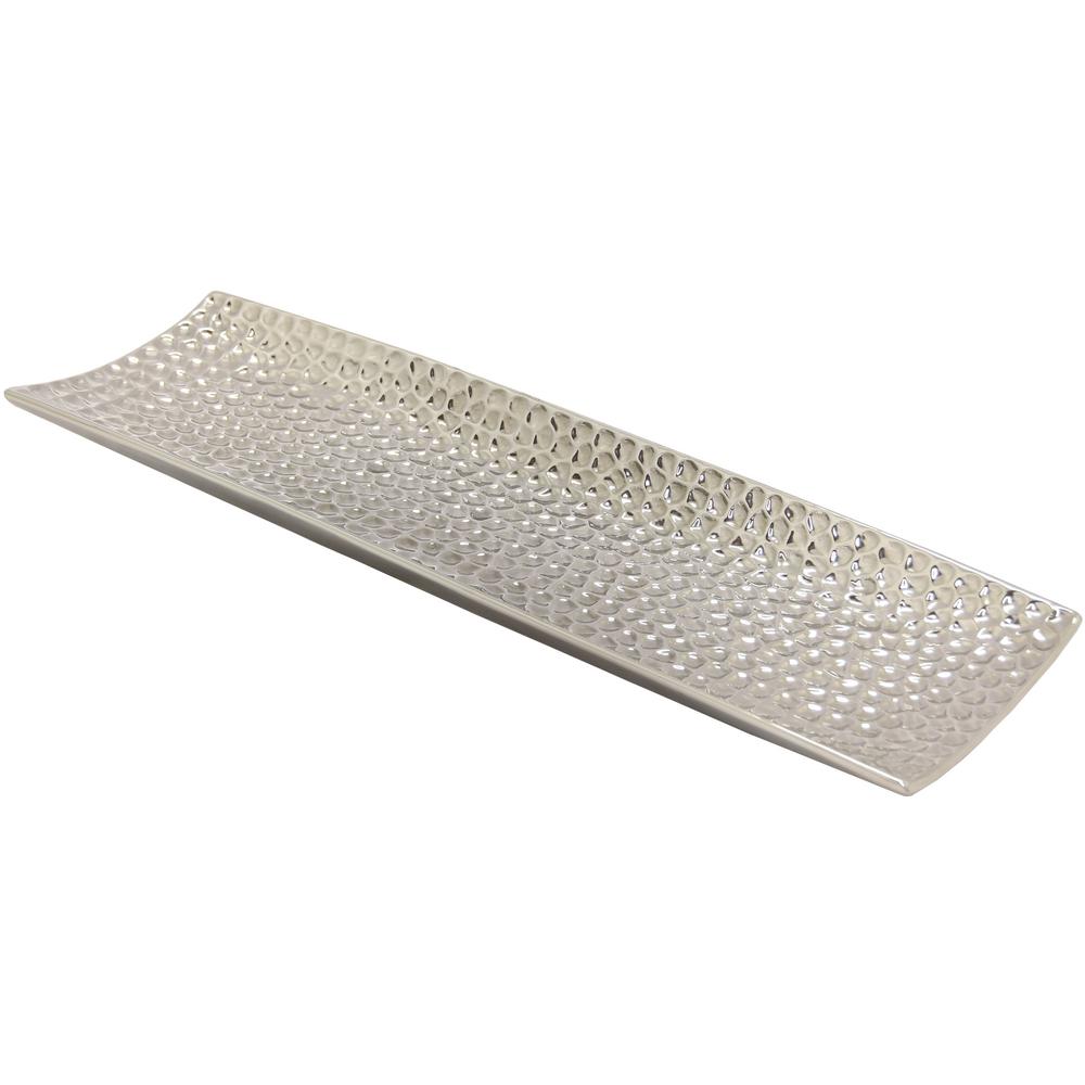 Thc Large Sliver Ceramic Hammered Plate 17943 The Home Depot Thc Large Sliver Ceramic Hammered Plate