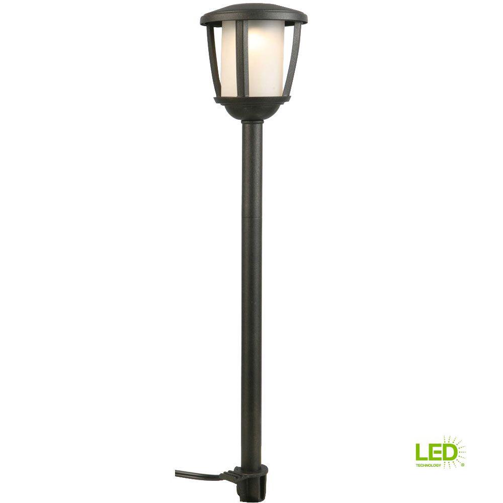 Hampton Bay Low Voltage Black Outdoor Integrated Led Landscape Path Hampton Bay Low Voltage Black Outdoor Integrated Led Landscape Path Light With Frosted Inner Lens