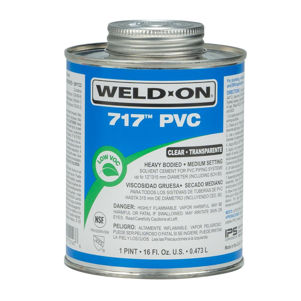 WeldOn WeldOn 717 PVC Solvent Cement, Clear, Low VOC, High Strength