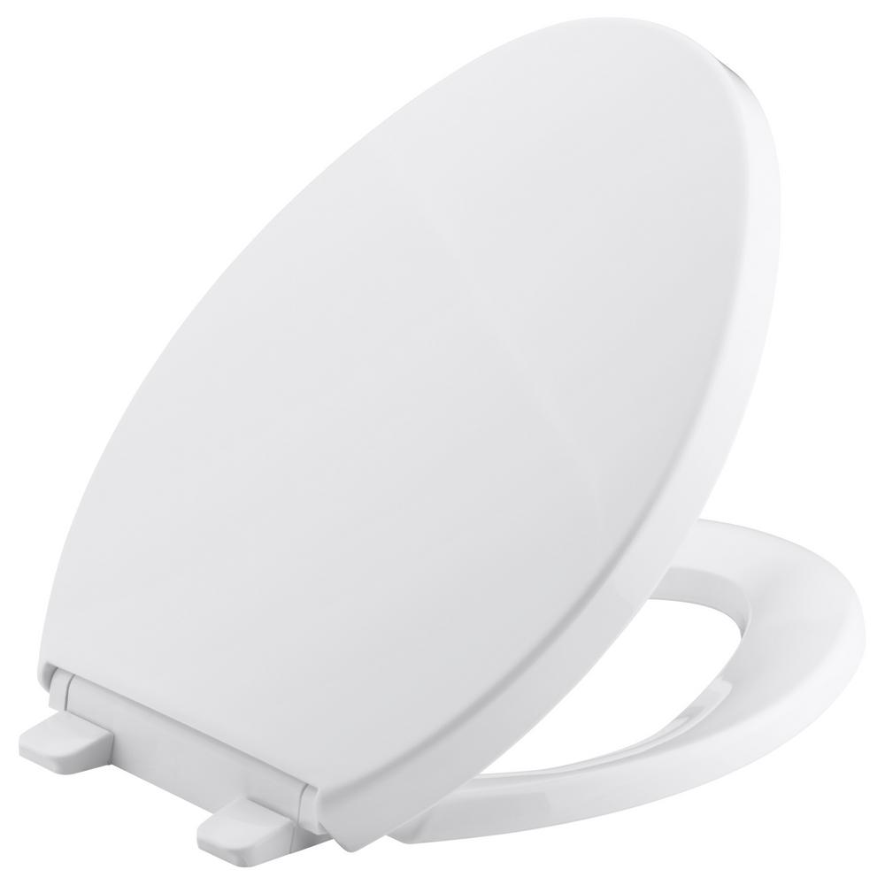 Glacier Bay Lift-Off Elongated Closed Front Toilet Seat In White-31450 000 - The Home Depot