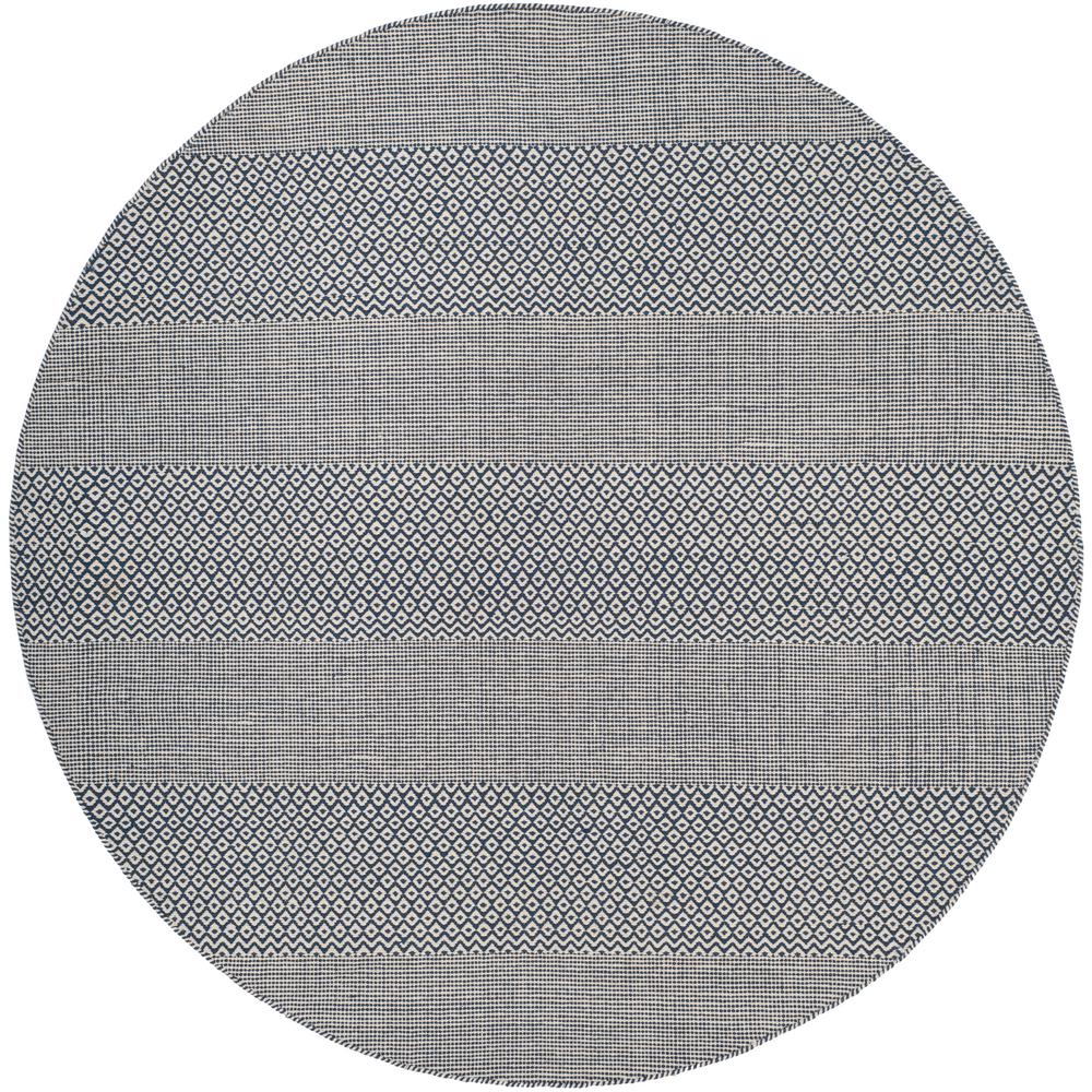 Safavieh Montauk Ivory/Navy 6 ft. x 6 ft. Round Area RugMTK330B6R