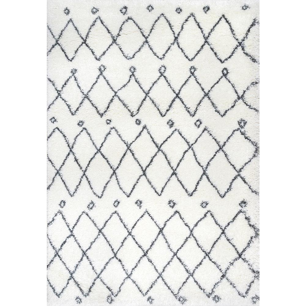 Nuloom Lizzie Diamond White 5 Ft X 8 Area Rug