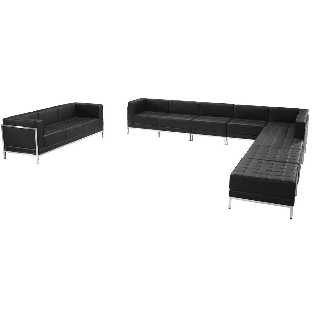 Flash Furniture Hercules Imagination Series Black Leather Sectional Flash Furniture Hercules Imagination Series Black Leather Sectional Sofa Set 10 Pieces