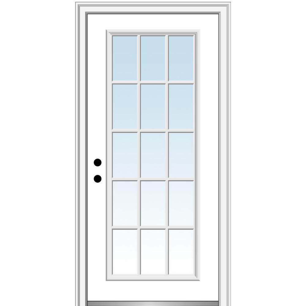 Mmi Door 36 In X 80 In Right Hand Inswing 15 Lite Clear Classic