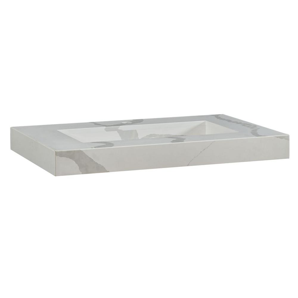Silkroad Exclusive 36 In W X 23 In D Quartz Vanity Top In