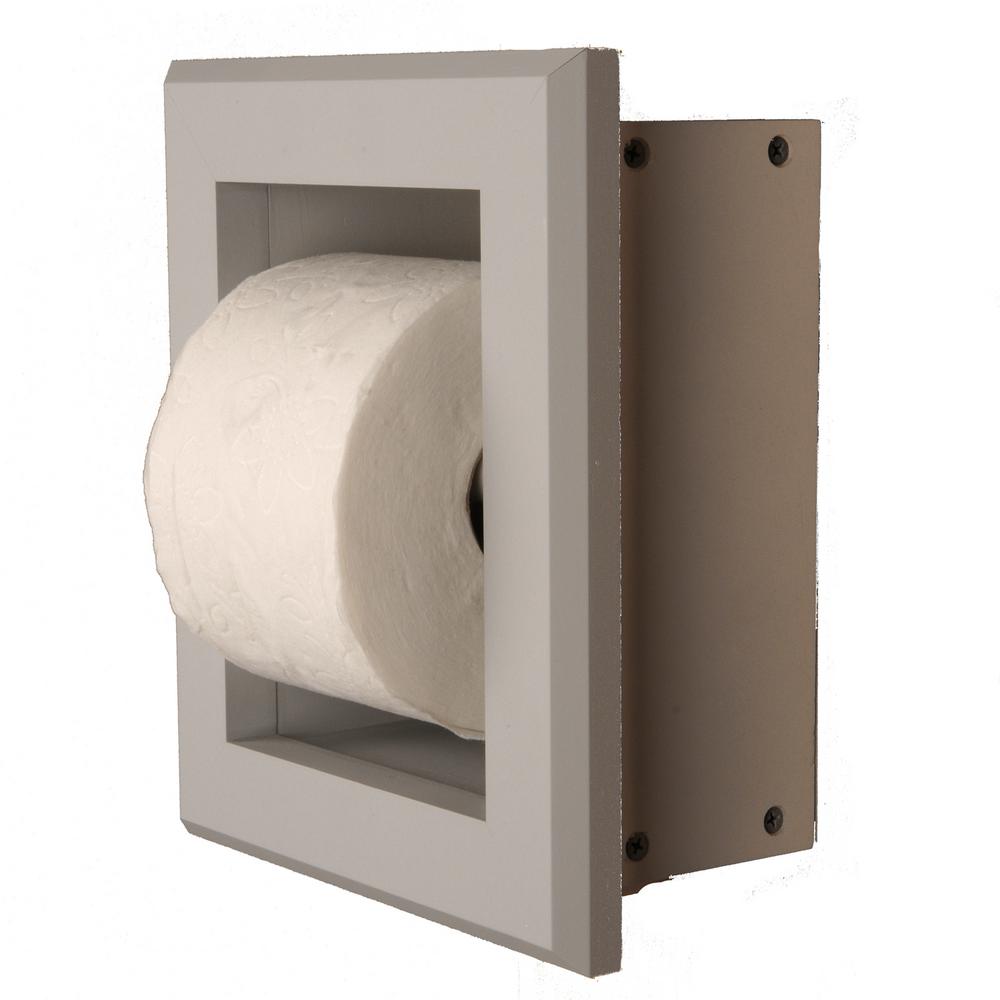 Wg Wood Products Newton Recessed Toilet Paper Holder 21 Holder In White Wall Hugger Frame Tp 21 White The Home Depot