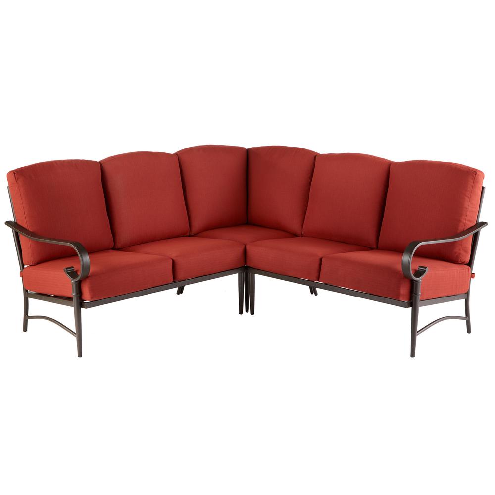 Hampton Bay Mill Valley 4Piece Patio Sectional Set with Parchment