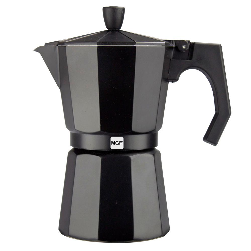 Magefesa Kenia Noir 6Cups Aluminum Expresso Coffee Maker in Black