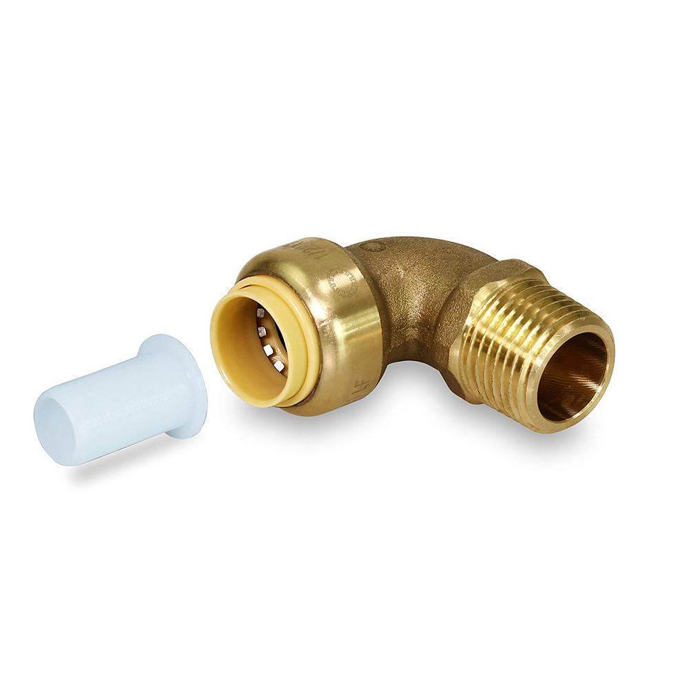 The Plumber's Choice 1 In. Brass Push To Connect Push X Male 90-Degree ...