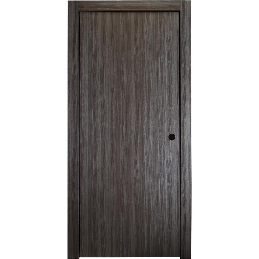 Belldinni 18 In X 80 In Paola Gray Oak Finished Left Hand Textured Solid Core Composite Single Prehung Interior Door