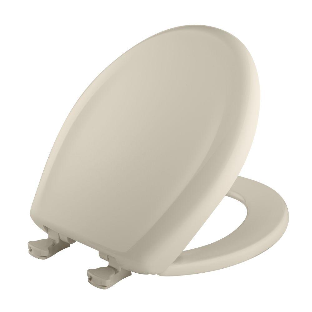 Church Slow Close STATITE Round Closed Front Toilet Seat in Biscuit