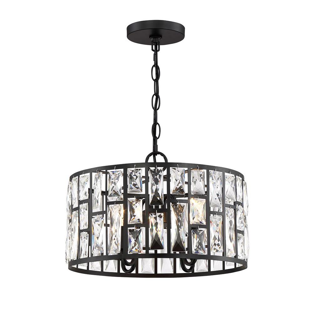 Home Decorators Collection Kristella 4 Light Matte Black