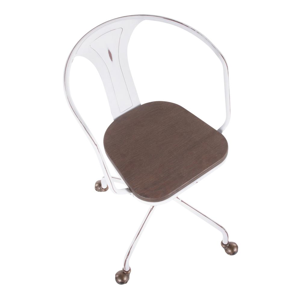 Lumisource Oregon Industrial Vintage White And Espresso Task Chair Oc Or Vw E The Home Depot