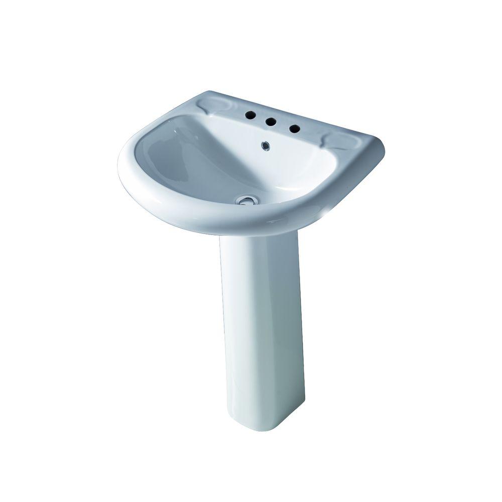 Barclay Products Orient 660 Pedestal Combo Bathroom Sink in White3