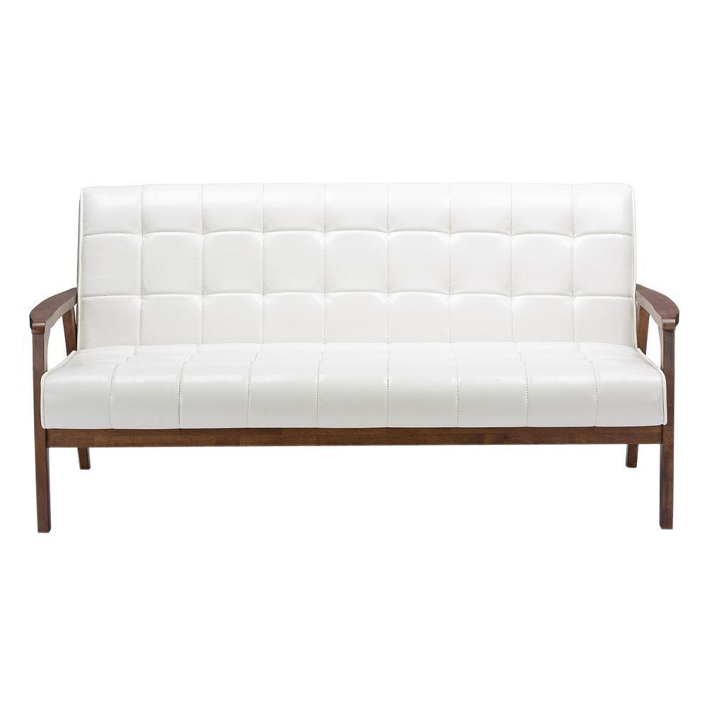 Faux Leather White Sofas Loveseats Living Room Furniture