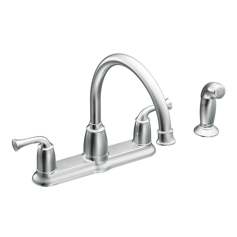 Moen Banbury Single Handle Standard Kitchen Faucet With Side