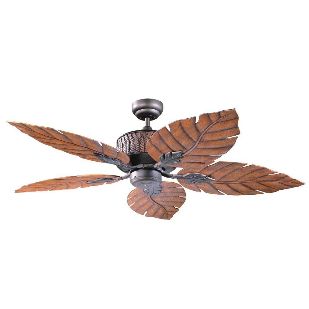 Designers Choice Collection Fern Leaf 52 In Indoor Outdoor Oil Rubbed Bronze Ceiling Fan