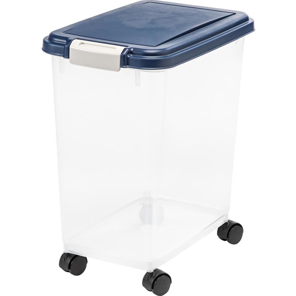 IRIS Airtight Pet Food Storage Container - 25lbs - Navy/Clear