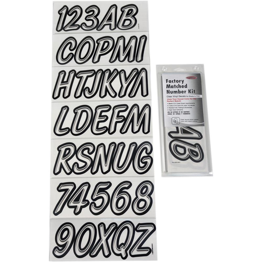 Letter Registration Sticker Decals-Factory Matched Number Kit