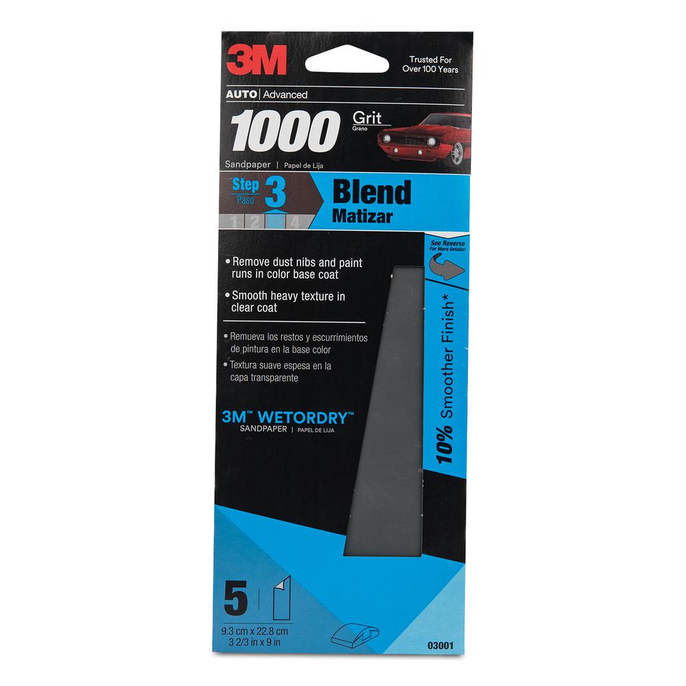 3M Wetordry 3-2/3 inch x 9 inch 1000 Grit Sandpaper by 3M