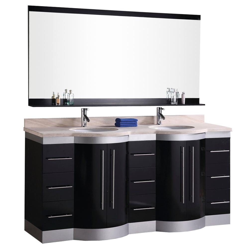 Design Element Jade 72 in. W x 22 in. D Vanity in Espresso with Vanity