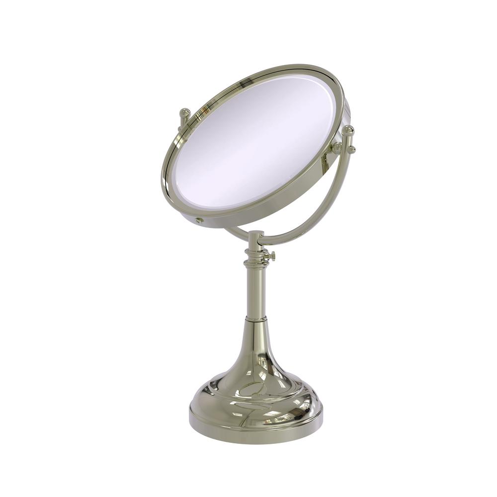 Allied Brass Height Adjustable 8 in. Vanity Top Makeup Mirror 3x