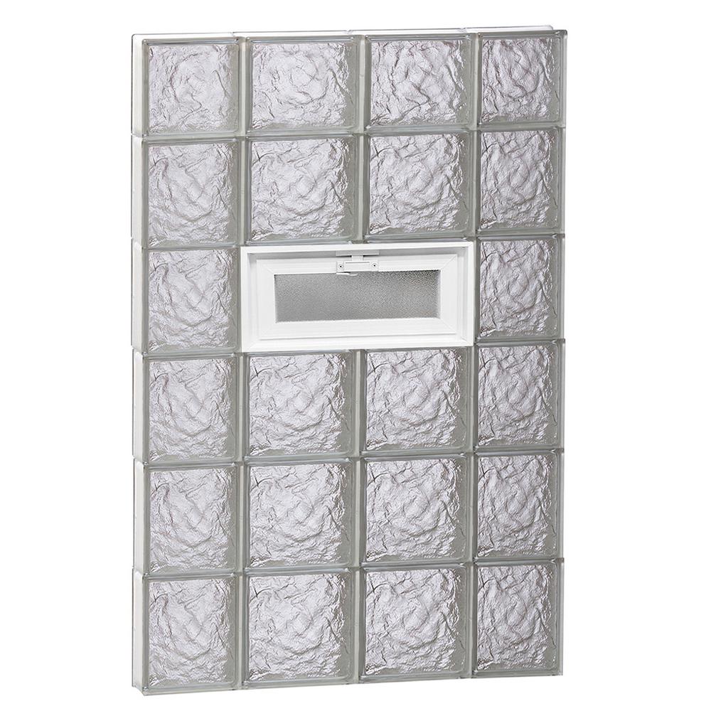 Clearly Secure 27 in. x 44.5 in. x 3.125 in. Frameless Ice Pattern