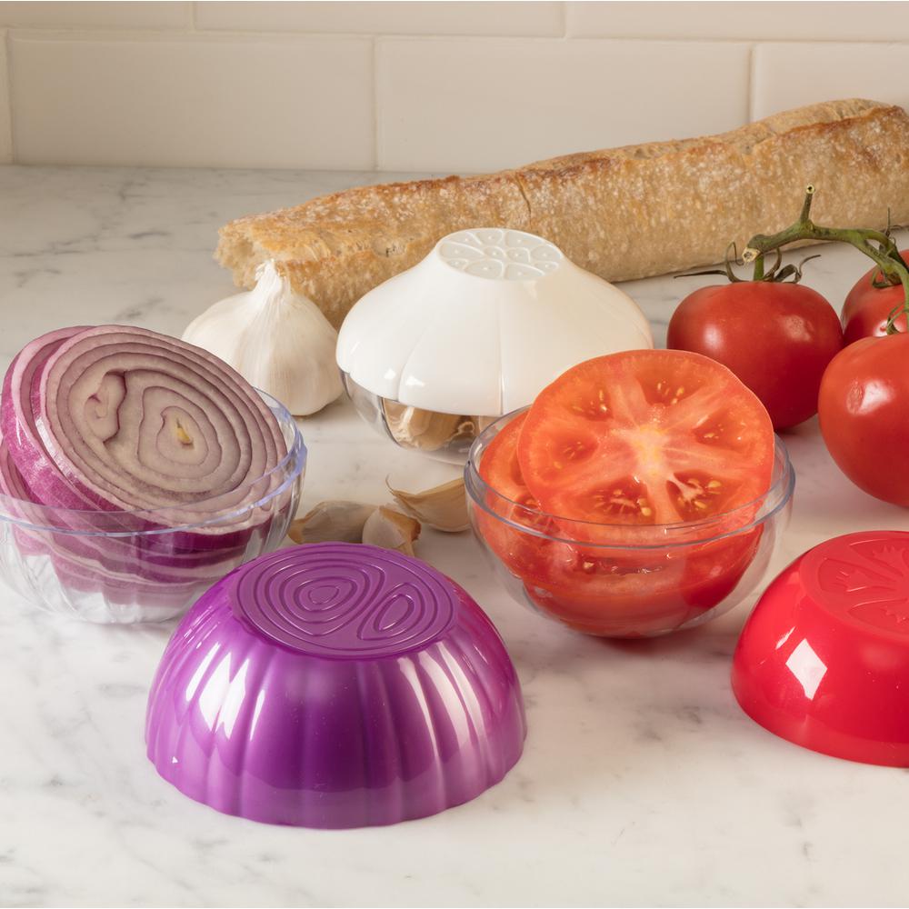 Hutzler 4Piece Set Classic Food Savers (Onion Savers, Tomato Saver