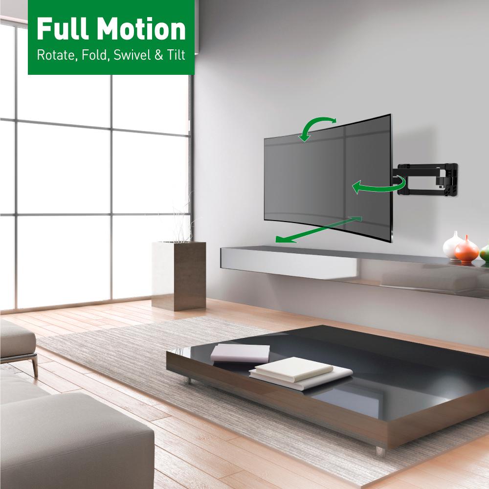 Barkan A Better Point Of View 40 In To 90 Full Motion 4 Movement Long Flat Curved Tv Wall Mount Black Extremely Extendable Ul Listed 4800 B The Home Depot 4 Movement Long Flat Curved Tv Wall, Extra Long Arm Full Motion Mount For Tv