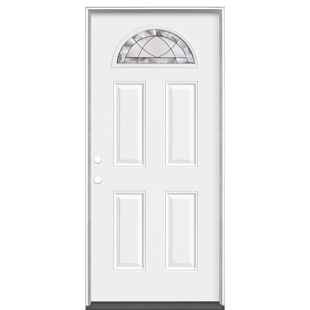 Masonite 36 In X 80 In Premium Deco Fan Lite Left Hand Inswing