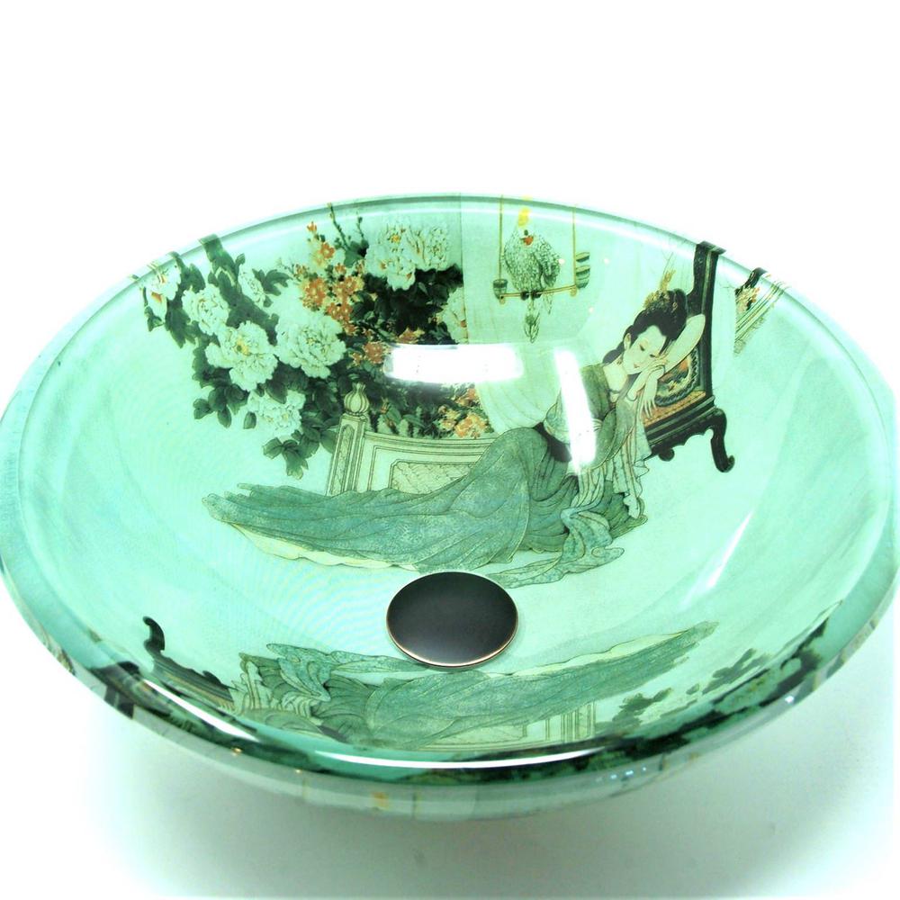 Fontaine By Italia Geisha Girl Glass Vessel Sink In Green