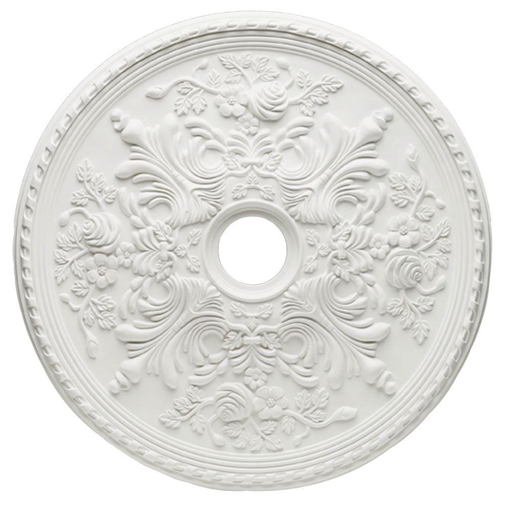 Hampton Bay 28 In White Cape May Ceiling Medallion