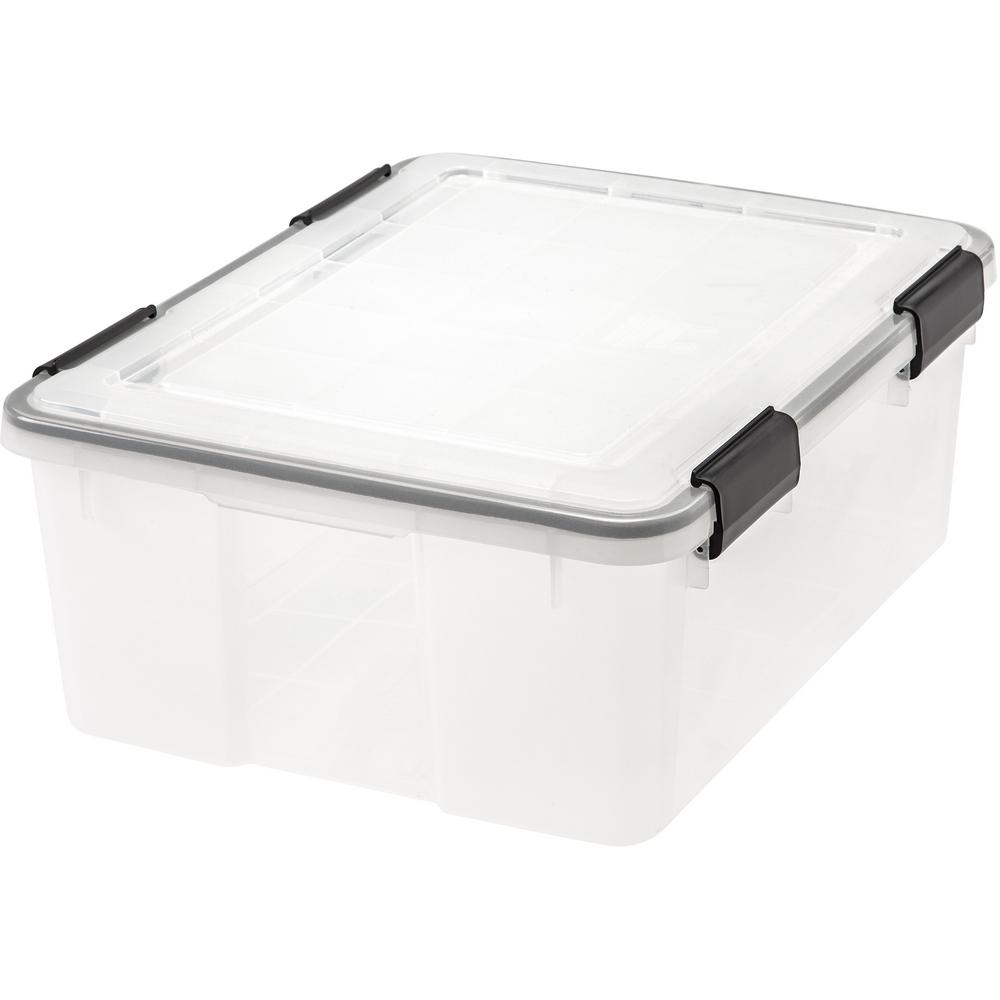 IRIS 30 Qt. Weather Tight Storage Box in Clear110400 The Home Depot